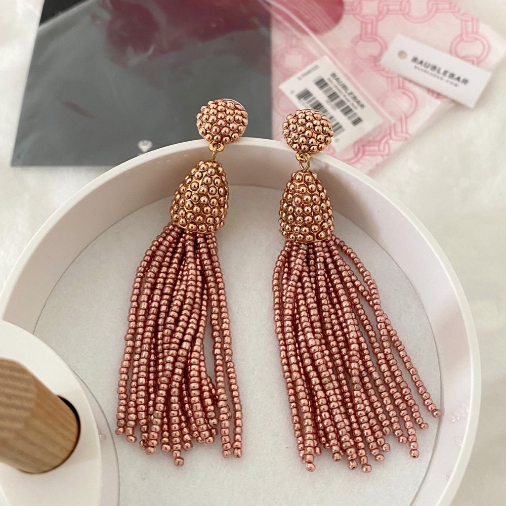 NWT Baublebar Piñata Tassel Drops, Rose Gold - Picture 4 of 14